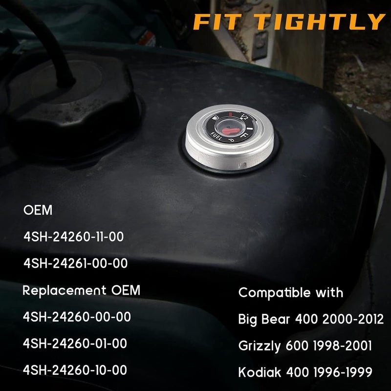 QUICKWOLF ATV Fuel Gauge, Big Bear 400 Fuel Gauge Compatible for Yamaha Big Bear 400(2000-2012) Grizzly 600(1998-2001) Kodiak 400 (1996-1999) Fuel Cap OEM SH-24260-11 4SH-24261-00 - Image 4